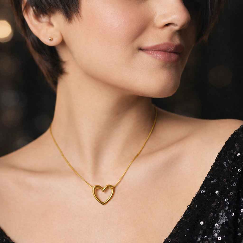 18K Gold Plated Heart Knot Chain Pendant for Women