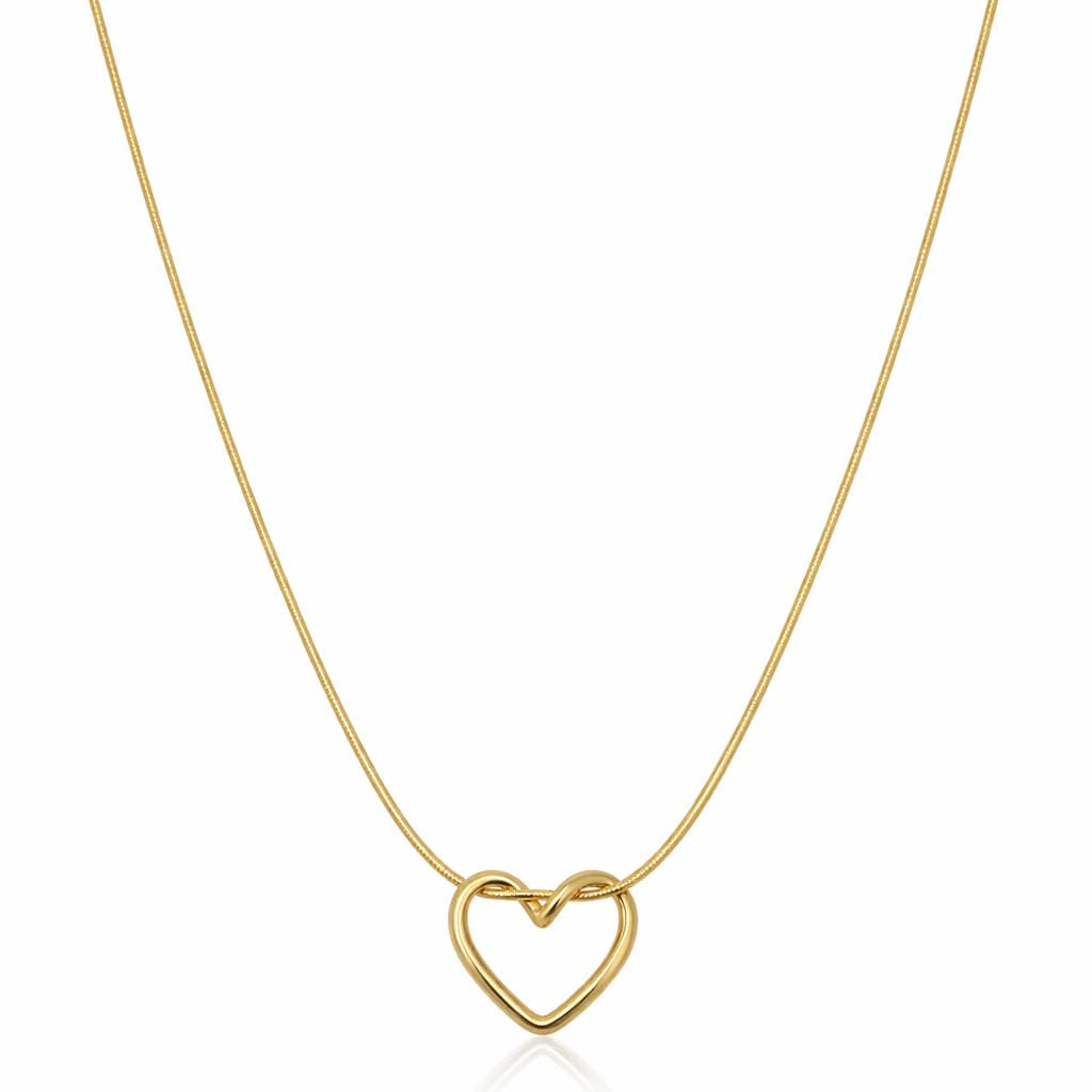 18K Gold Plated Heart Knot Chain Pendant for Women